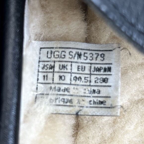UGG Ascot Slipper Mens Size 11 Black Full Grain Leather Genuine Sheepskin 5379 main image 8